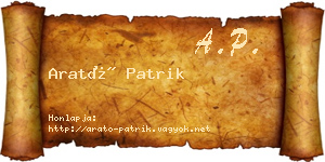 Arató Patrik névjegykártya