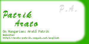 patrik arato business card